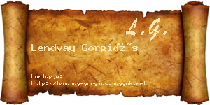 Lendvay Gorgiás névjegykártya